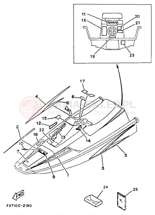 Schemat "Naklejki" do Yamaha WAVERUNNER LX WR650R