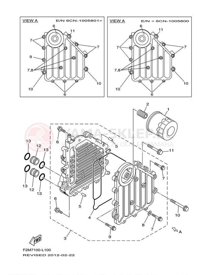 Schemat "Chłodnica oleju" do Yamaha VXR VX1800AL