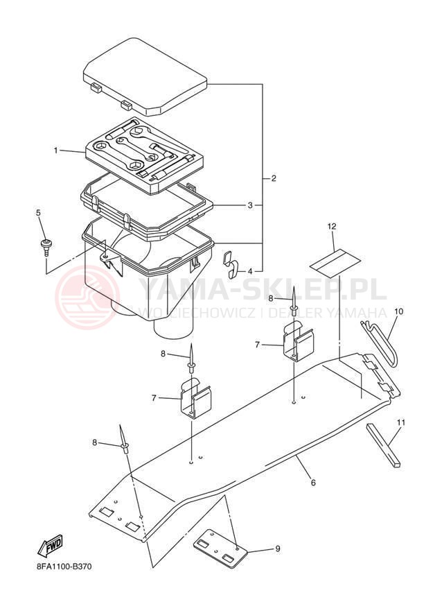 Schemat "GUARD - LUGGAGE BOX" do Yamaha RX-1 MOUNTAIN RX10MH/RX10H