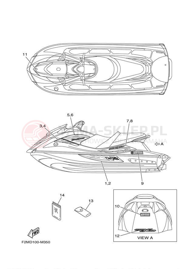 Schemat "naklejki" do Yamaha VXR VX1800AM