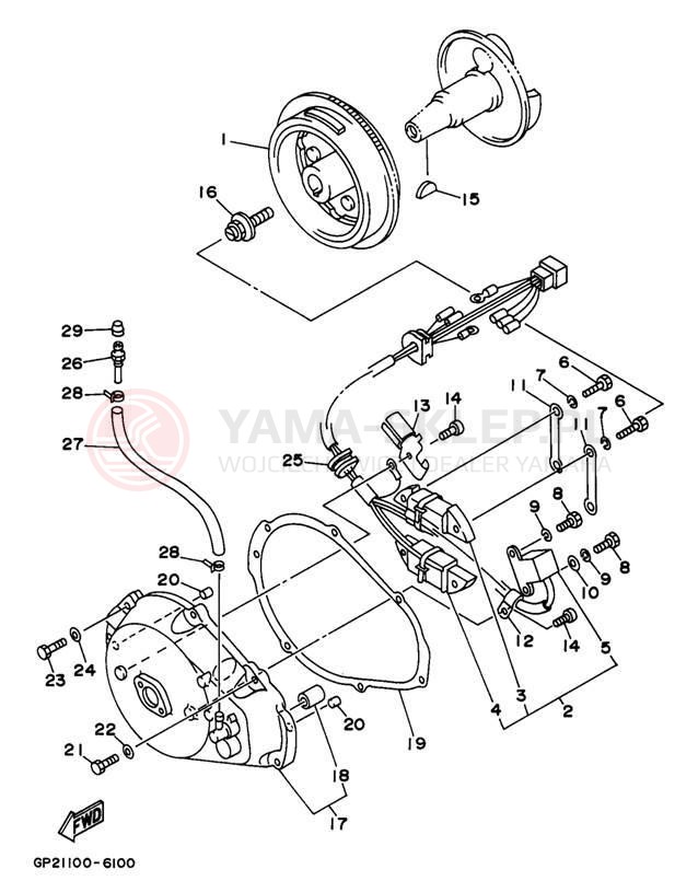Schemat "prądnica" do Yamaha WAVE RUNNER GP760 GP760V