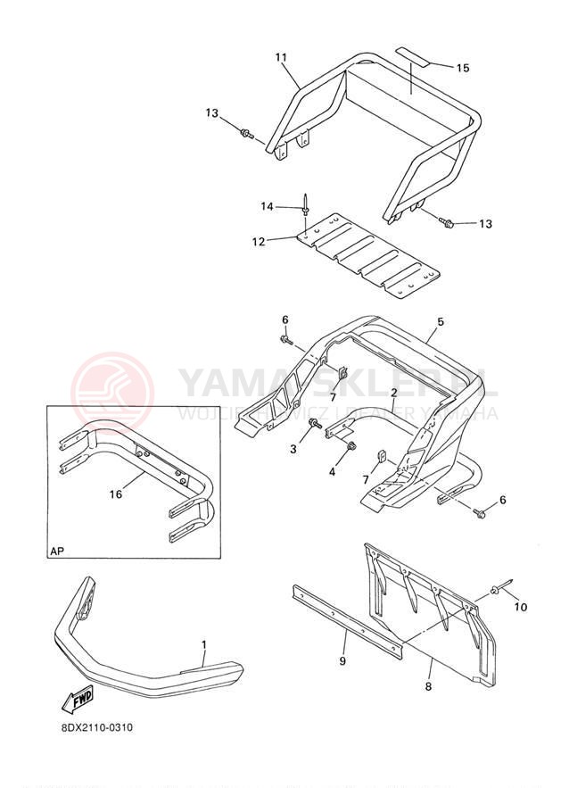 Schemat "zderzak" do Yamaha VENTURE XL VT500XLD