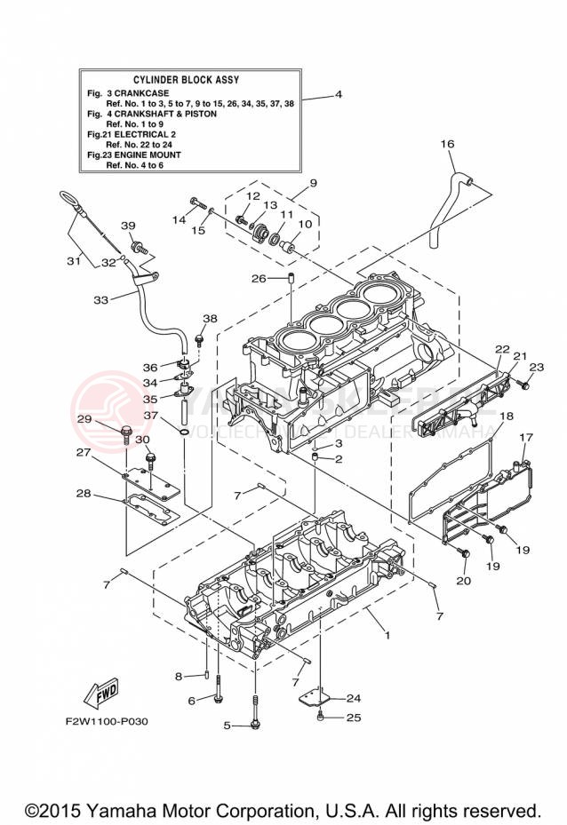 Schemat "Obudowa silnika" do Yamaha VXR VX1800A-P