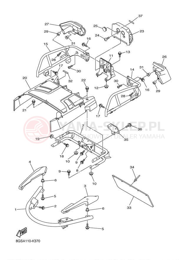 Schemat "zderzak" do Yamaha VK PRO VK10AW/VK10AB