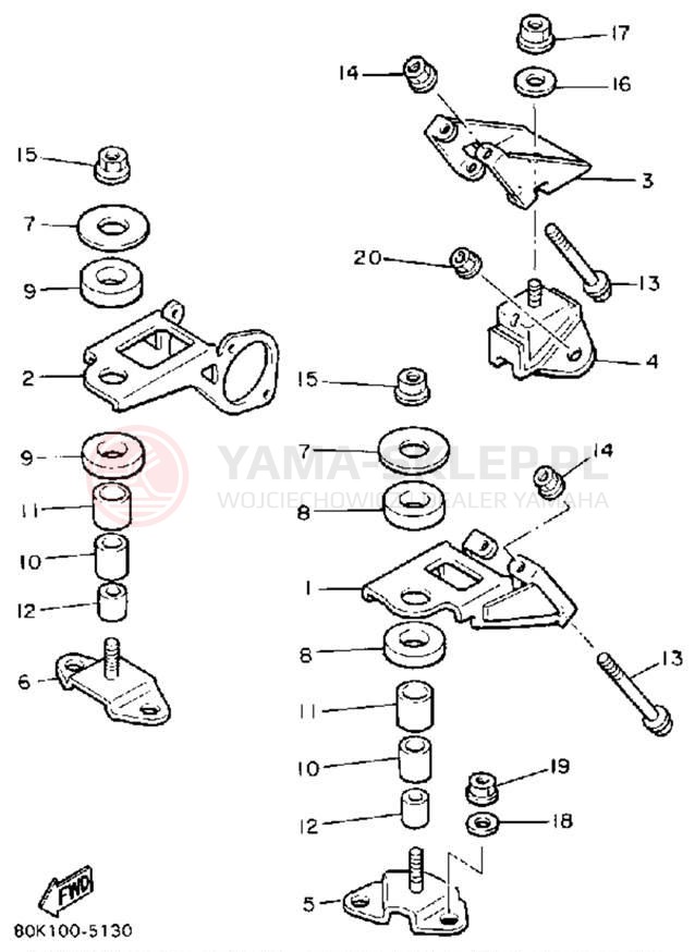 Schemat "Mocowanie silnika" do Yamaha PHAZER PZ480N