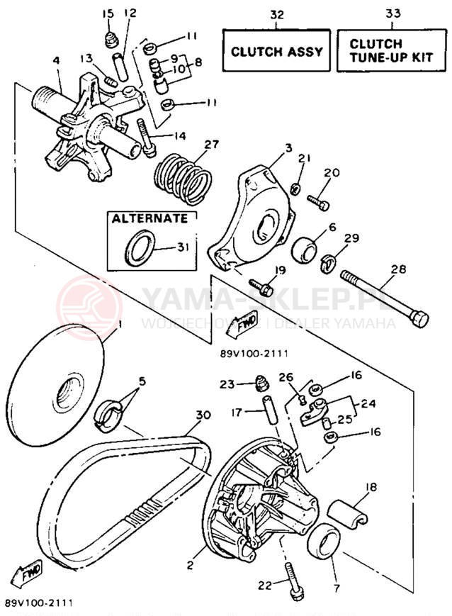 Schemat "PRIMARY SHEAVE" do Yamaha PHAZER II PZ480T