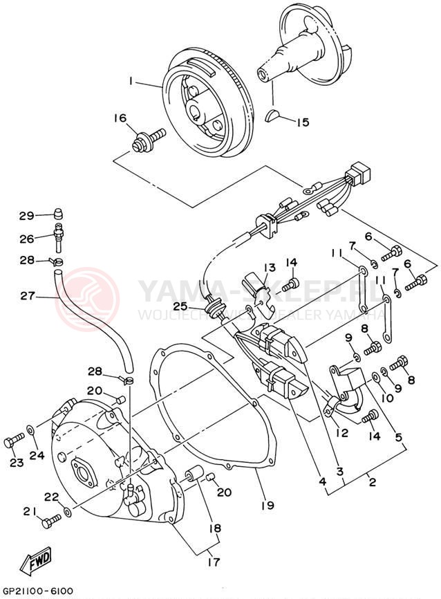 Schemat "prądnica" do Yamaha WAVE RUNNER GP760 GP760X