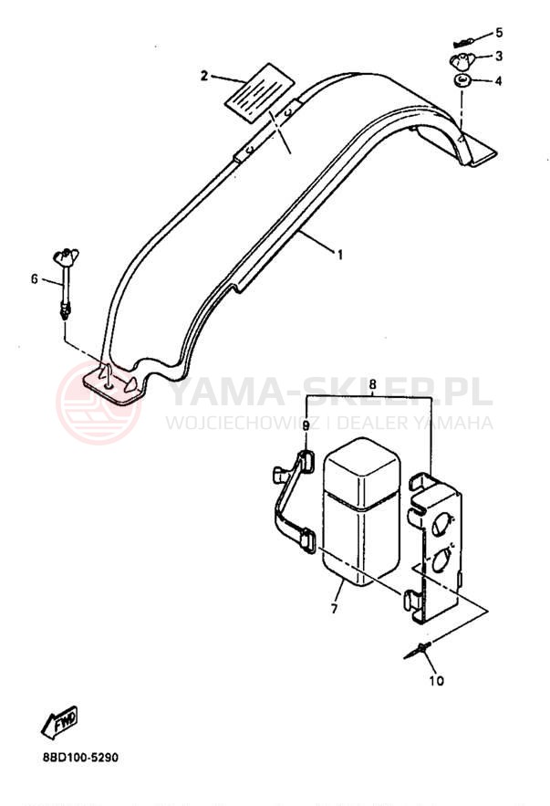 Schemat "GUARD - LUGGAGE BOX" do Yamaha BRAVO LT BR250TB