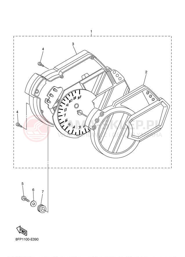 Schemat "licznik" do Yamaha APEX GT RX10GTZB/RX10GTZL