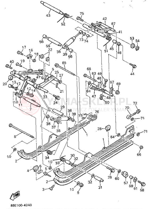 Schemat "Zawieszenie gąsiennicy" do Yamaha OVATION LE CS340EU
