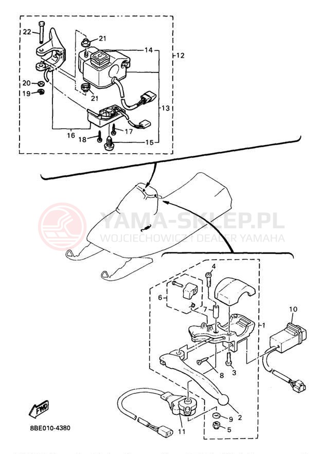 Schemat "Kierownica i osprzęt" do Yamaha VK540 II VK540EA