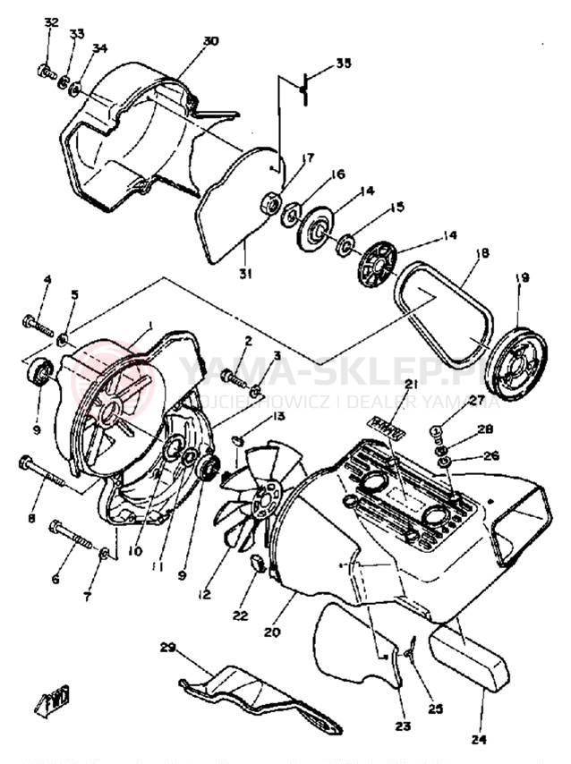 Schemat "Filtr powietrza" do Yamaha EC540C