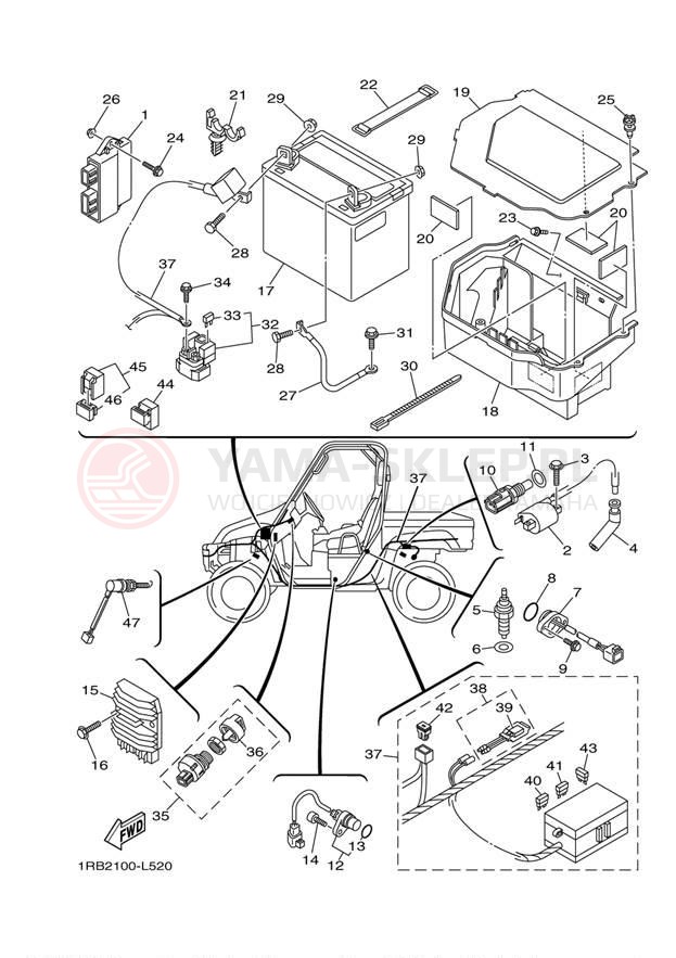 Schemat "układ elektryczny" do Yamaha YXR7FDR/YXR7FDGR