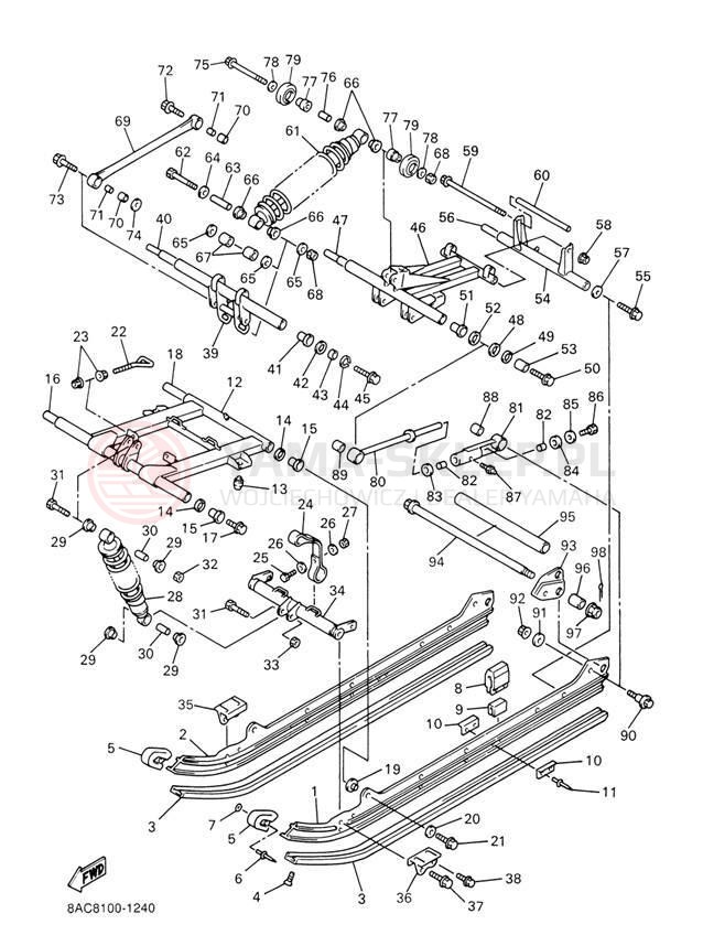 Schemat "Zawieszenie gąsiennicy" do Yamaha VK 540 III VK540EH