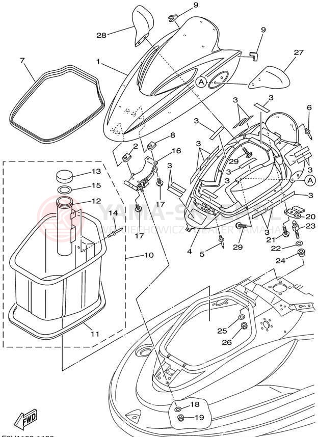 Schemat "ENGINE HATCH" do Yamaha XLT1200 XA1200AZ