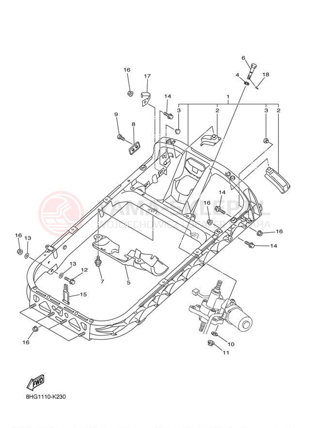 Schemat "STEERING GATE" do Yamaha APEX XTX RX10PXTAL/RX10PXTAR