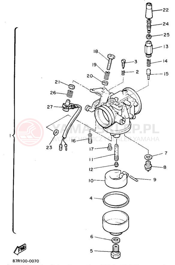 Schemat "Gaźnik" do Yamaha VK540 II VK540EU
