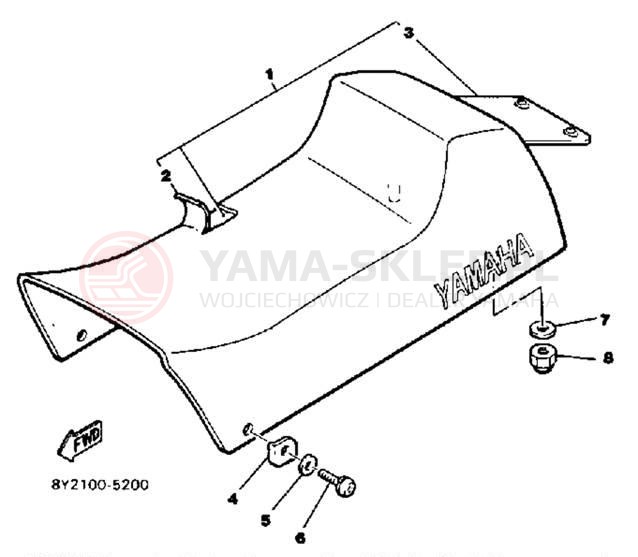Schemat "siedzenie" do Yamaha EXCEL III EC340L