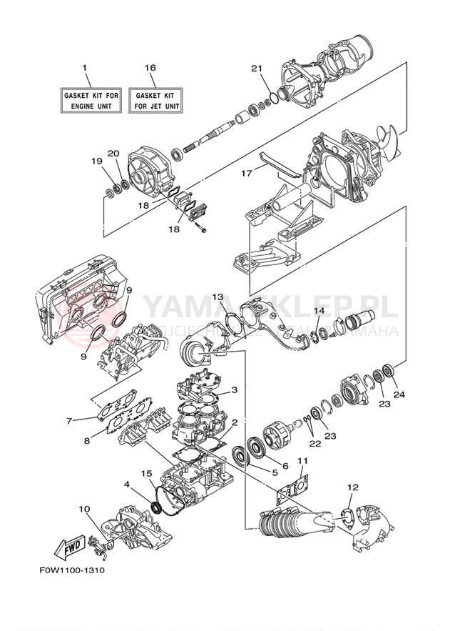 Schemat "Zestaw naprawczy" do Yamaha GP800R GP800AA