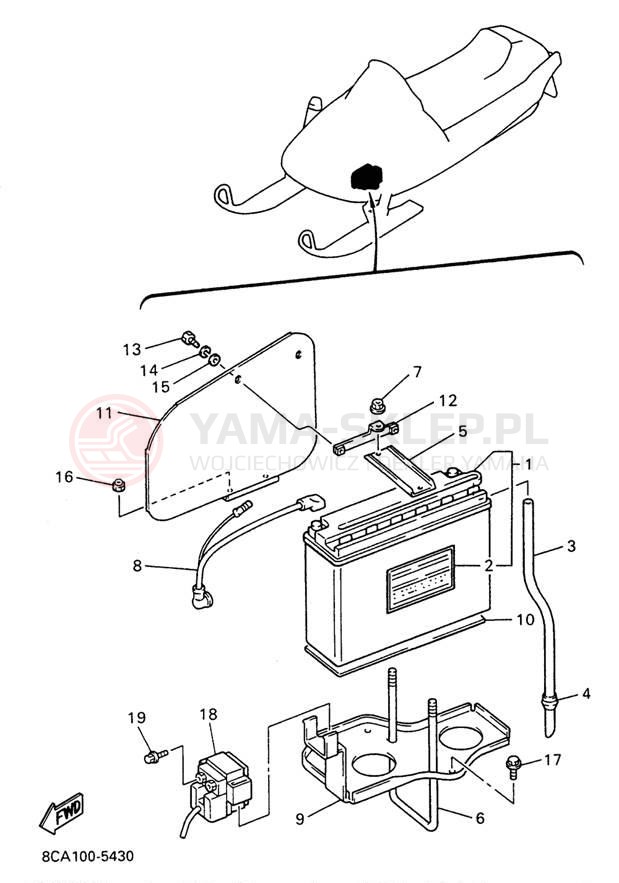 Schemat "układ elektryczny" do Yamaha VMAX 600 DX VX600DXW