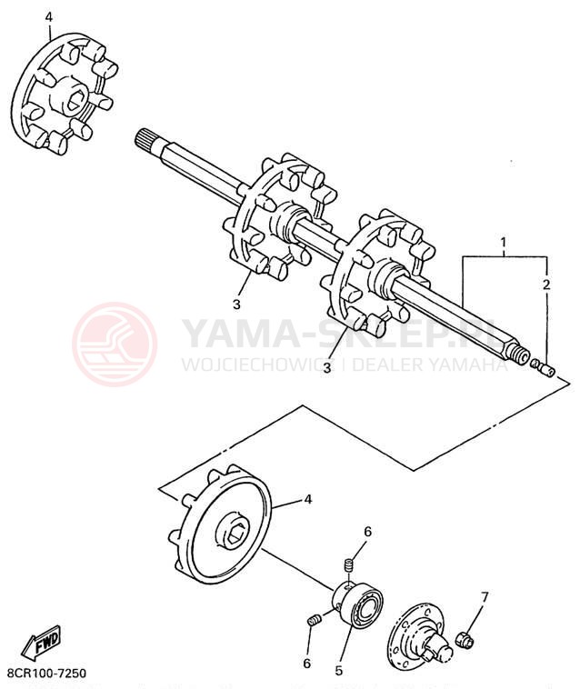 Schemat "Układ napędowy" do Yamaha VMAX 600 VX600C/VX500C