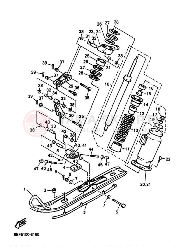 Schemat "płozy" do Yamaha PHAZER SS PZ480B