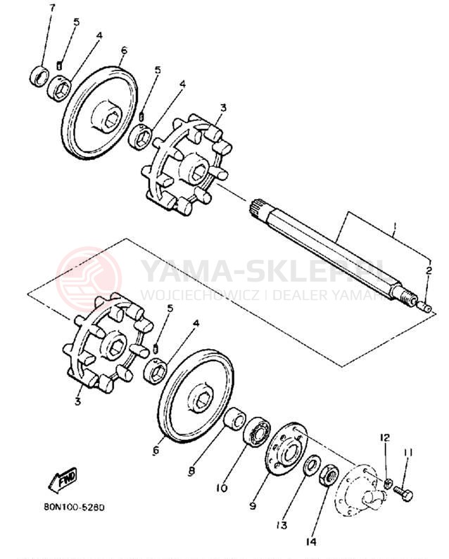 Schemat "Układ napędowy" do Yamaha EXCITER EX570M