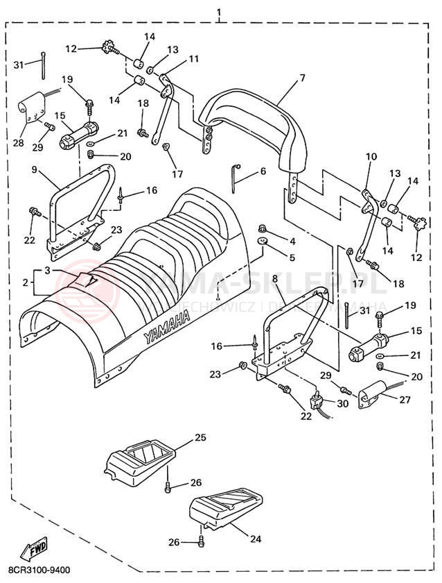 Schemat "siedzenie" do Yamaha VMAX 500 SX VX500SXBC