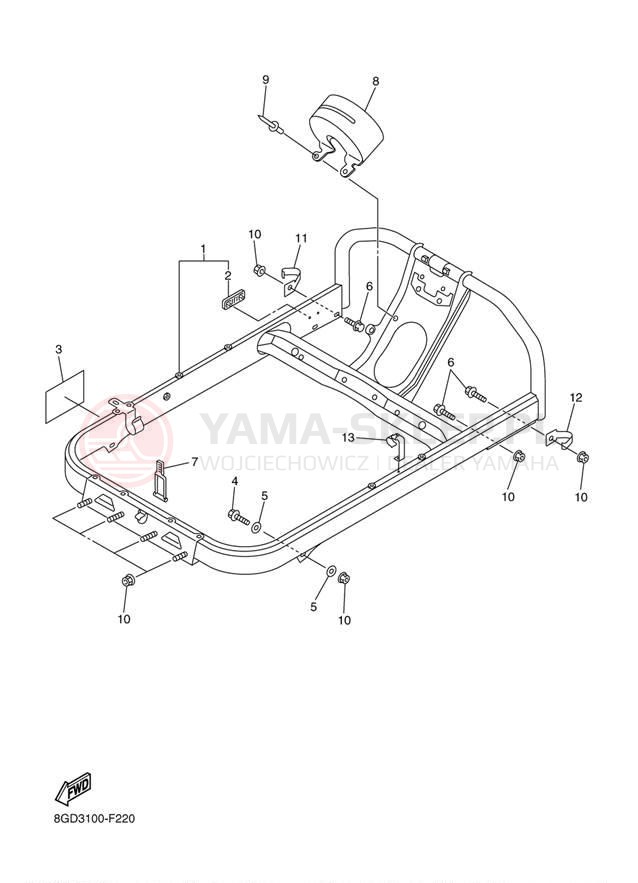 Schemat "STEERING GATE" do Yamaha APEX MTX RX10MTYL/RX10MTYB