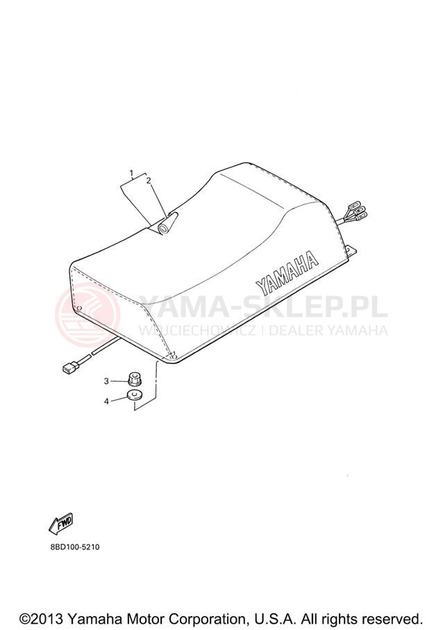 Schemat "siedzenie" do Yamaha BR250TX