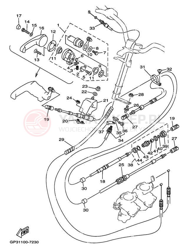 Schemat "Układ chlodzenia" do Yamaha WAVE VENTURE 760 WVT760V