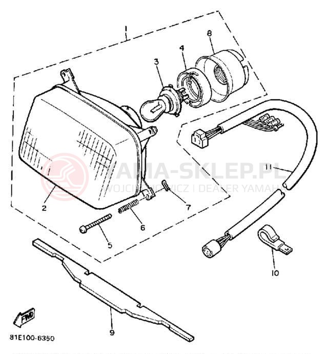 Schemat "Lampa przód" do Yamaha CF300M