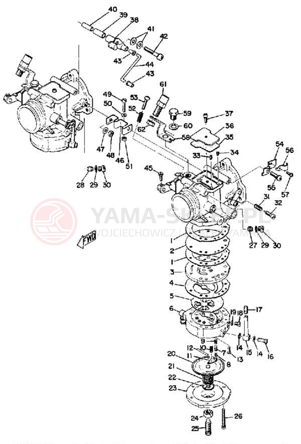 Schemat "gaźnik" do Yamaha GPX338G/GPX433G