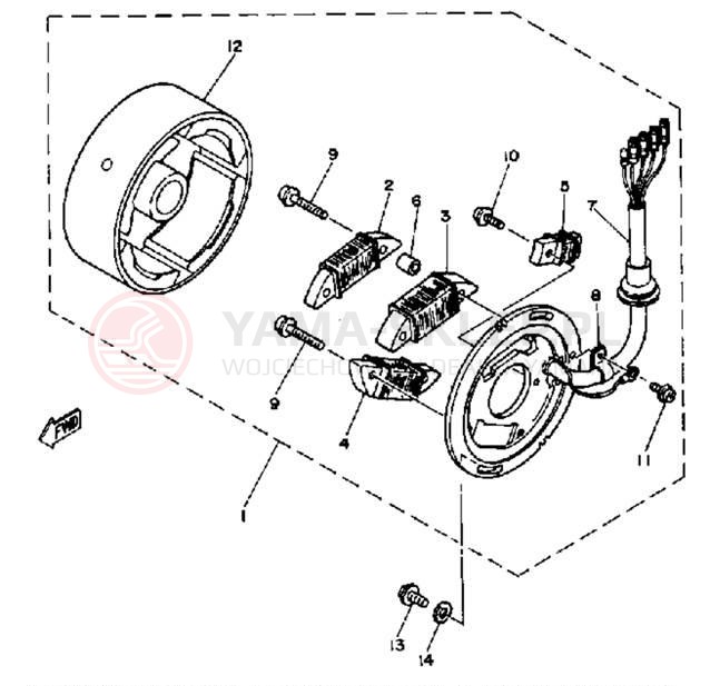Schemat "Moduł zapłonowy - cewka" do Yamaha SR540F