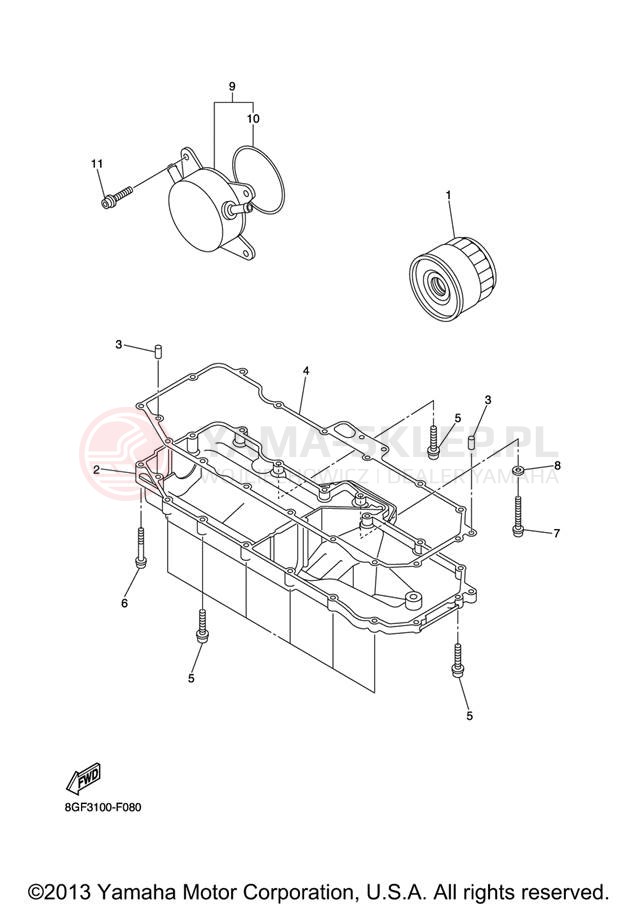 Schemat "Filtr oleju" do Yamaha RS VIKING PROFESSIONAL VK10XR