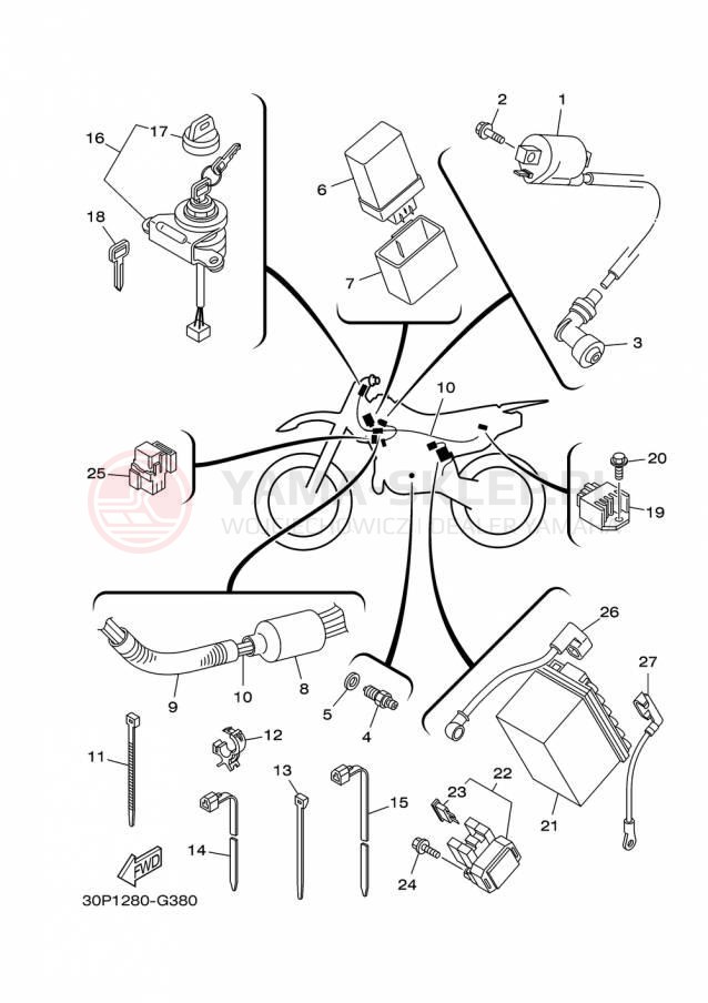 Schemat "układ elektryczny" do Yamaha TTR125LE TTR125LEF