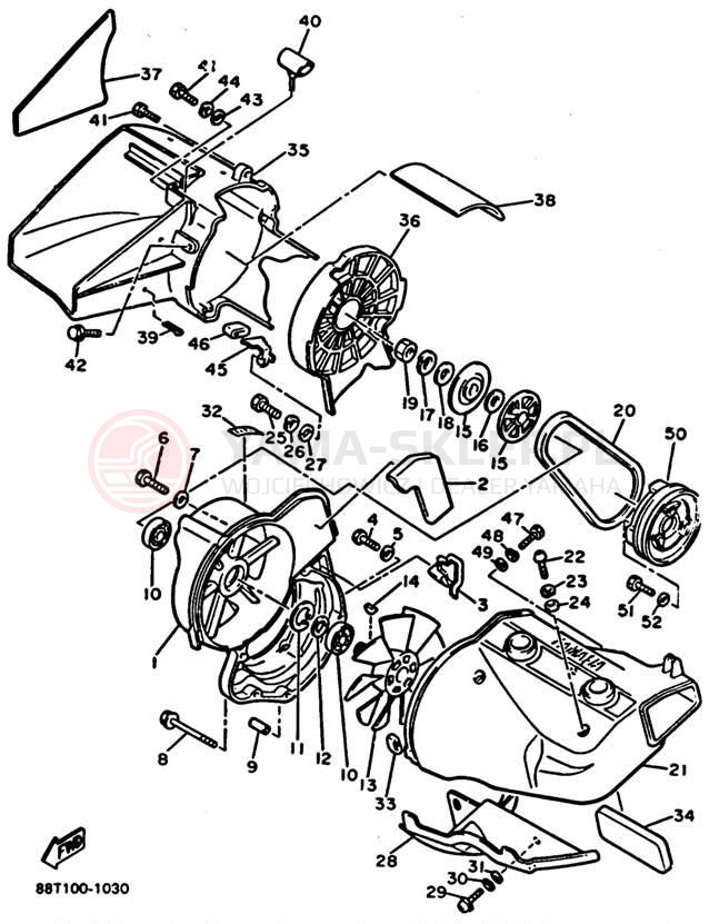 Schemat "Obudowa wentylatora" do Yamaha VENTURE XL VT480T
