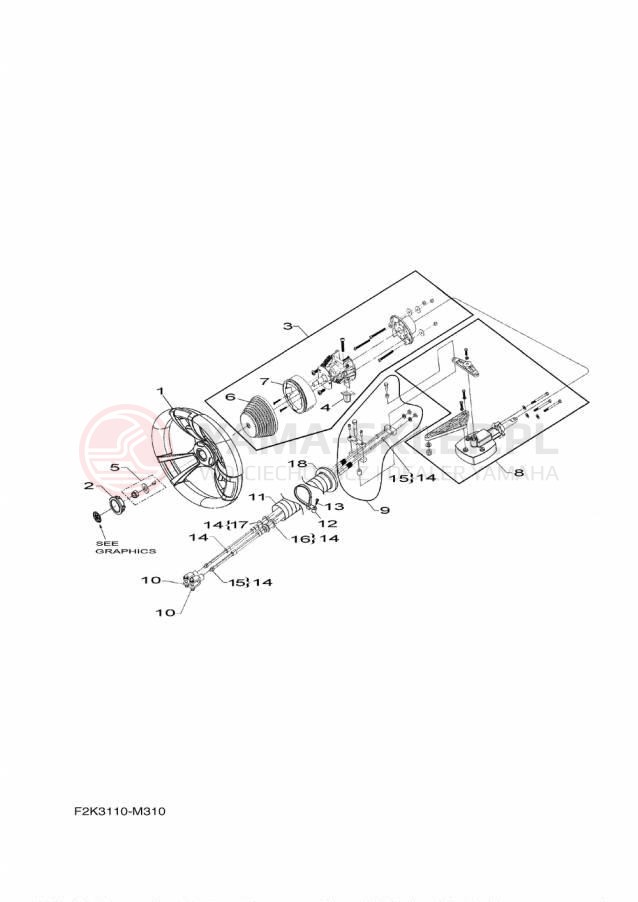 Schemat "Półki zawieszenia" do Yamaha AR210 LAT1100BP/LAT1100AP