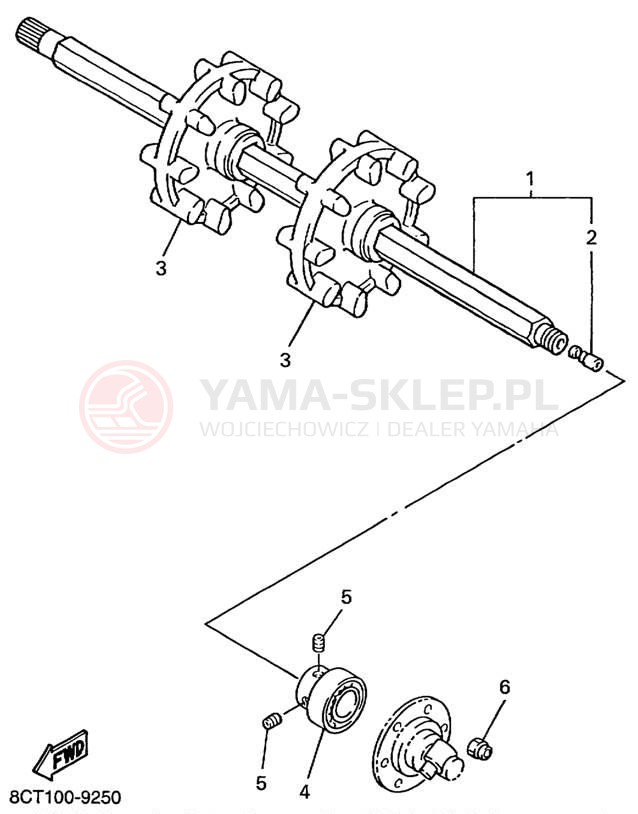Schemat "Układ napędowy" do Yamaha VMAX 500 SX VX500SXBC