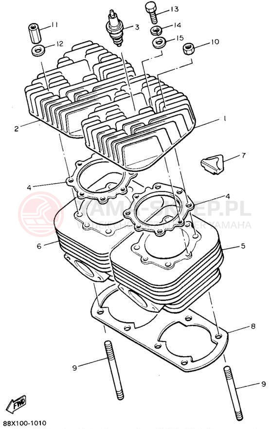 Schemat "cylinder" do Yamaha PHAZER II PZ480V
