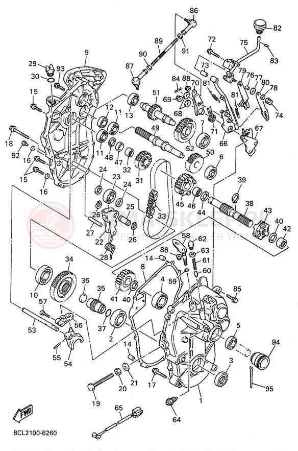 Schemat "Układ napędowy" do Yamaha VMAX 600 DX VX600DXW