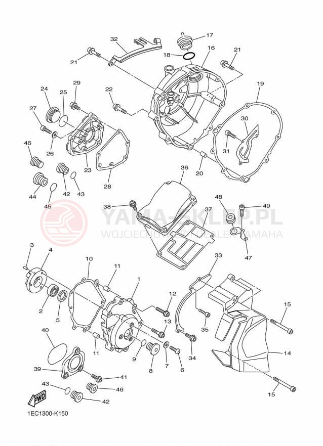 Schemat "Pokrywa silnika" do Yamaha FZS1 FZS10FGY/FZS10FCGY
