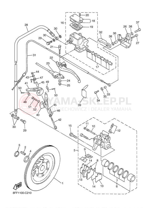 Schemat "hamulec" do Yamaha SX VIPER MOUNTAIN SXV70ML