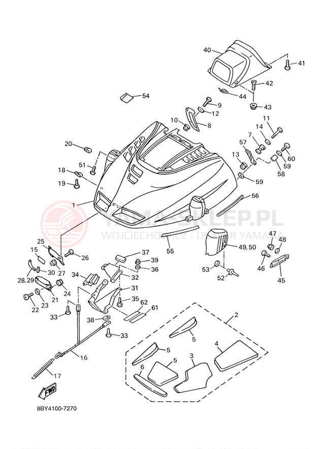 Schemat "Osłony" do Yamaha ET410TRF