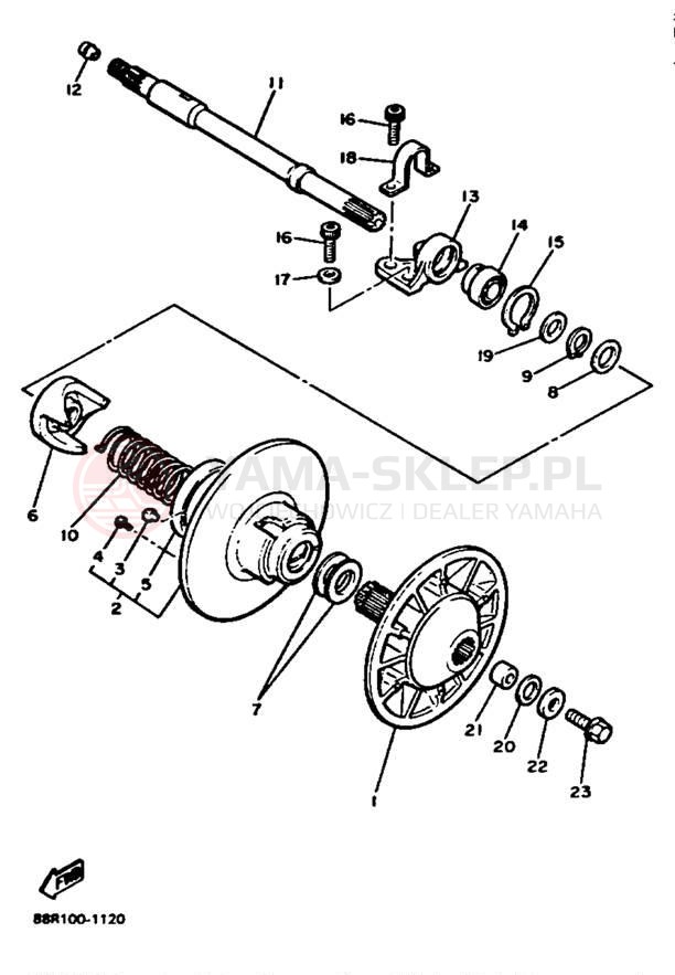 Schemat "Przeniesienie napędu" do Yamaha EXCITER II EX570R