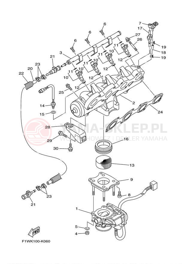 Schemat "Wtrysk paliwa" do Yamaha WAVERUNNER FZR GX1800K