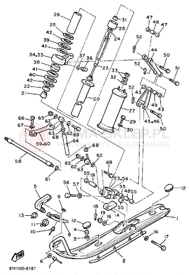 Schemat "płozy" do Yamaha PHAZER PZ480M