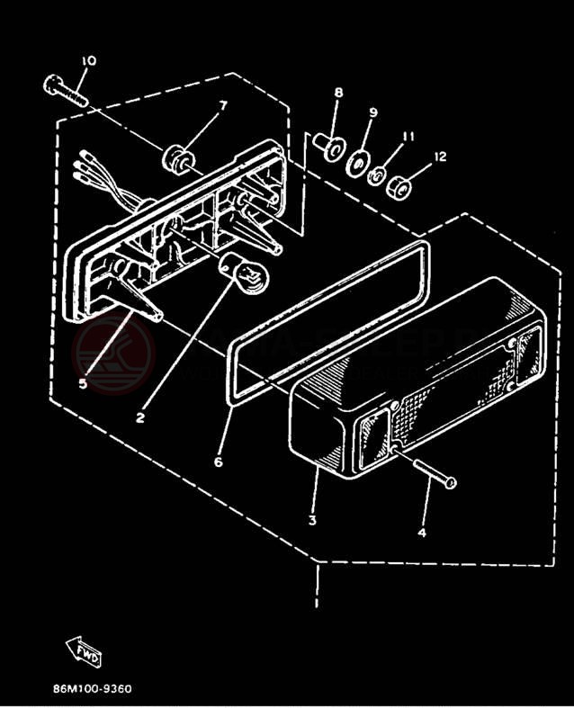 Schemat "lampa tył" do Yamaha PHAZER II PZ480R
