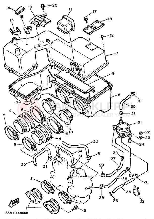 Schemat "Filtr powietrza" do Yamaha EXCITER EX570N