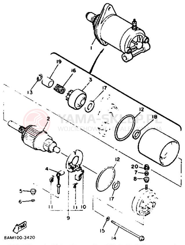 Schemat "rozrusznik" do Yamaha ENTICER II LT ET410TRT